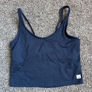 Vuori Performance Crop Tank Blue Heather